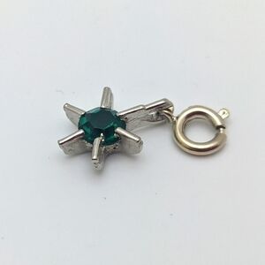 Emerald Star Charm Silver Pendant